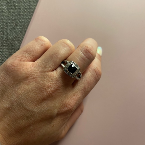 David Yurman Petite Albion® Ring w/Black Onyx& Pavé Diamonds🔥CLEARANCE PRICE🔥 - Picture 12 of 13